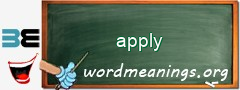 WordMeaning blackboard for apply